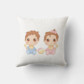 Baby Twins Boy en Girl Kussen (Achterkant)