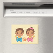 Baby Twins Boy en Girl Magnet (Insitu (Vaatwasser))