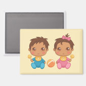 Baby Twins Boy en Girl Magnet (Voorkant / Achterkant)