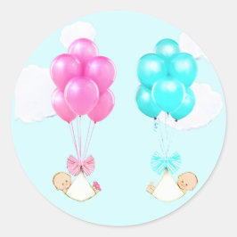 Baby Twins Boy en Girl Ronde Sticker
