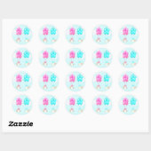 Baby Twins Boy en Girl Ronde Sticker (Vel)