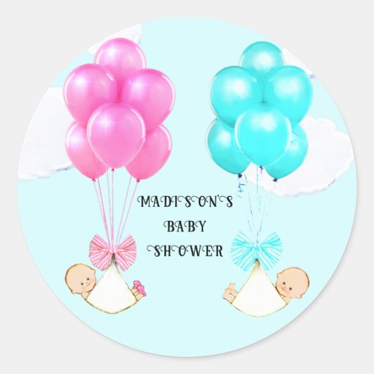 Baby Twins Boy en Girl Ronde Sticker (Voorkant)