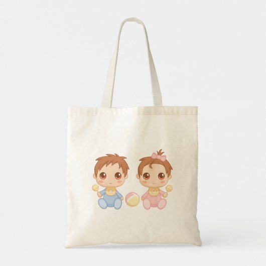 Baby Twins Boy en Girl Tote Bag (Achterkant)