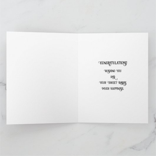 Baby Twins Congrats Kaart (Binnen)