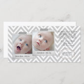 Baby TWINS Dank u Sjabloon fotokaarten (Voorkant / Achterkant)