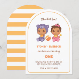 Baby Twins First Birthday Girl Beer Jumpsuit 2 Kaart