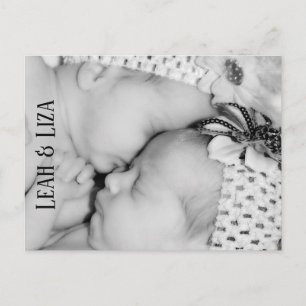 Baby Twins Photo Birth Announcement Briefkaart
