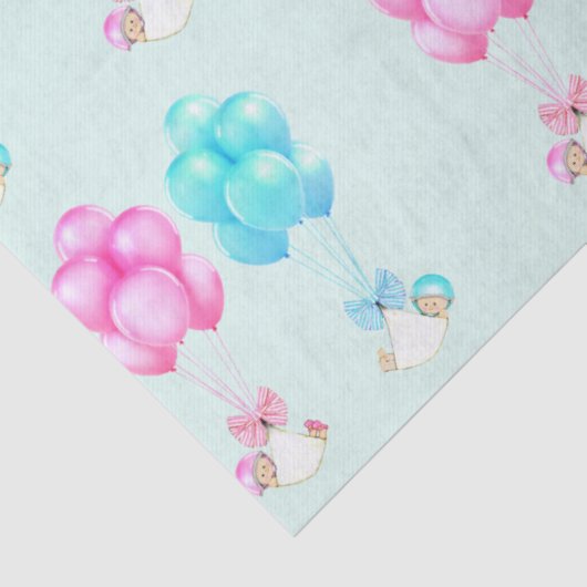 Baby Twins roze en blauw Tissuepapier (Detail)