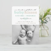 Baby Twins Valentijnsdag Foto Geboorte Aankondigin Feestdagenkaart (Staand voorkant)