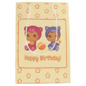 Baby Twins Verjaardagskat Beer Geel Donker Medium Cadeauzakje (Voorkant)