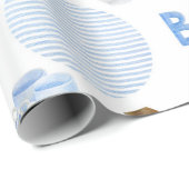 Baby Typog Blue Pattern Waterverf Baby Boy Shower Cadeaupapier (Rol Hoek)