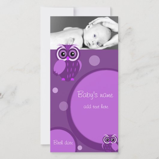 Baby Uil Aankondiging (Voorkant)