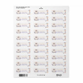 Baby Uil Boho Perzik Lavendel Floral Design - Etiket (Full Sheet)