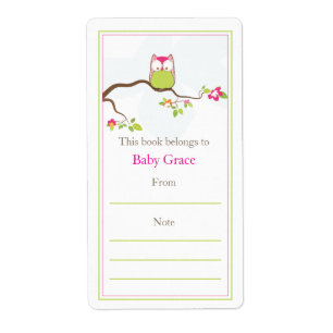 Baby Uil Bookplate Etiket