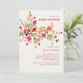 Baby Uil broeden in Herfst baby shower Kaart (Staand voorkant)