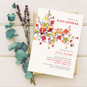 Baby Uil broeden in Herfst baby shower Kaart