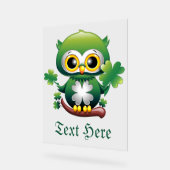 Baby Uil Cute St Patrick Cartoon Acryl Bord (Hoek)