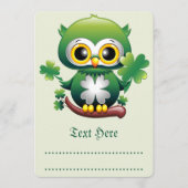 Baby Uil Cute St. Patrick Cartoon Menu (Voorkant)