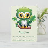 Baby Uil Cute St. Patrick Cartoon Menu (Staand voorkant)