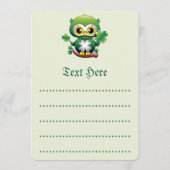 Baby Uil Cute St. Patrick Cartoon Menu (Achterkant)