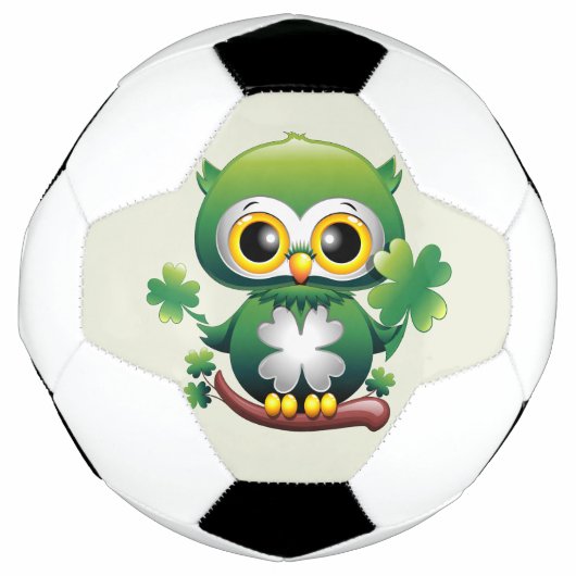 Baby Uil Cute St Patrick Cartoon Voetbal (Voorkant)