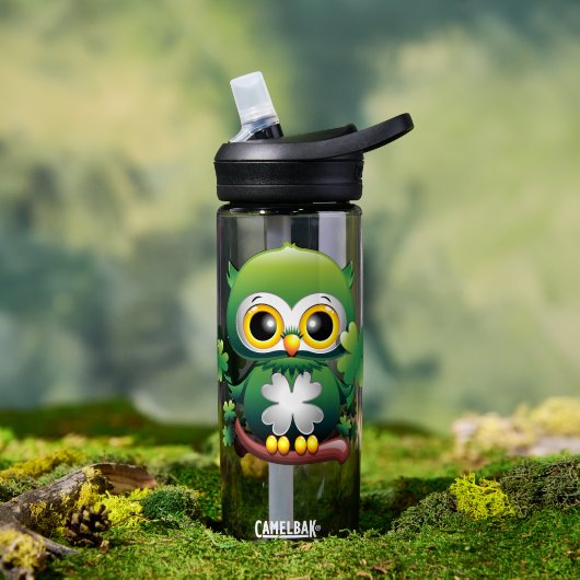 Baby Uil Cute St Patrick Cartoon Waterfles (Buiten (Gedraaid)  )