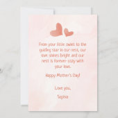 Baby Uil En Mam Liefde Moederdag Kaart (Achterkant)