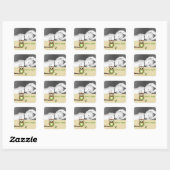 Baby Uil/ Foto Vierkante Sticker (Vel)
