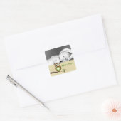 Baby Uil/ Foto Vierkante Sticker (Envelop)