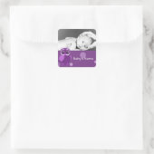 Baby Uil/ Foto Vierkante Sticker (Tas)