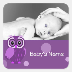 Baby Uil/ Foto Vierkante Sticker