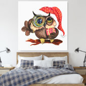 Baby Uil In Kerst Pet Canvas Cadeau Afdruk (Insitu (Slaapkamer))