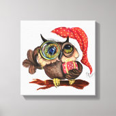 Baby Uil in Kerst Pet Canvas Print (Voorkant)