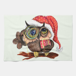 Baby Uil In Kerst Pet en Gift Keuken Handdoek