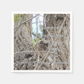 Baby Uil in Tree Iemand Afstuderen Wie Wie Servet (Voorkant)