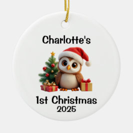 Baby Uil Kerstmis Keramisch Ornament