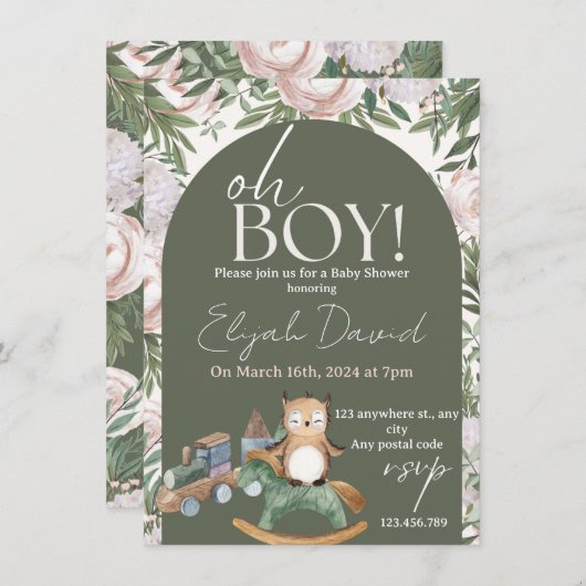 Baby uil met choo choo trein (Voorkant / Achterkant)