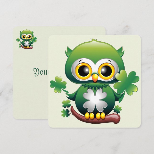 Baby Uil Schattig St Patrick Cartoon (Voorkant / Achterkant)