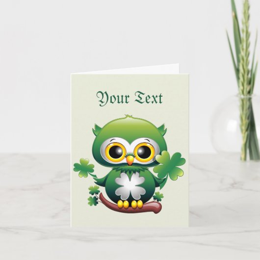Baby Uil Schattig St Patrick Cartoon (Voorkant)