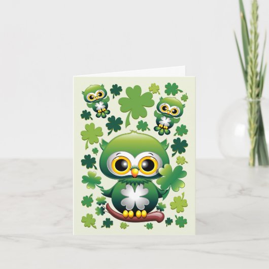 Baby Uil Schattig St Patrick Cartoon (Voorkant)