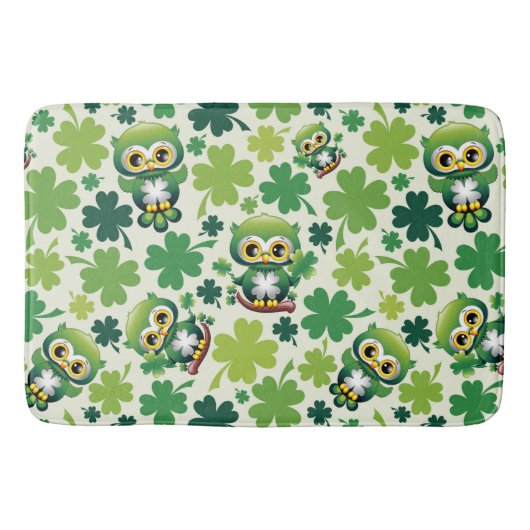 Baby Uil Schattig St Patrick Cartoon Badmat (Voorkant)