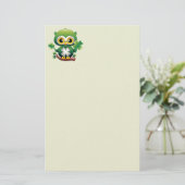 Baby Uil Schattig St Patrick Cartoon Briefpapier (Staand voorkant)
