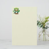 Baby Uil Schattig St Patrick Cartoon Briefpapier (Staand voorkant)