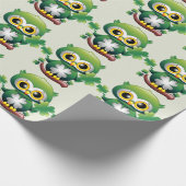Baby Uil Schattig St Patrick Cartoon Cadeaupapier (Hoek)