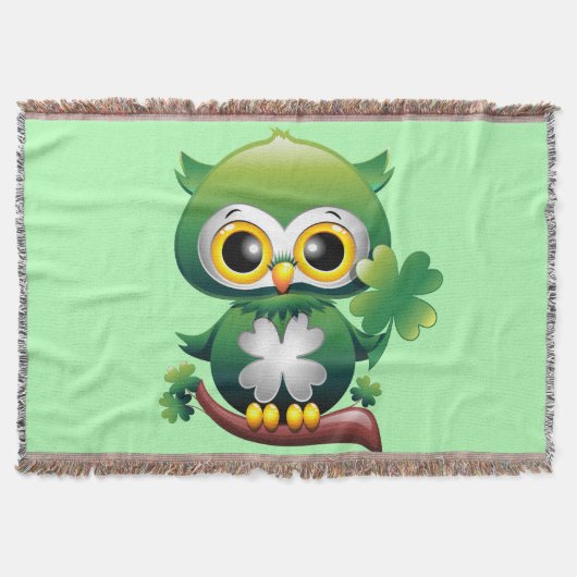 Baby Uil Schattig St Patrick Cartoon Deken (Voorkant)
