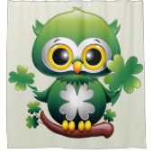 Baby Uil Schattig St Patrick Cartoon Douchegordijn (Voorkant)