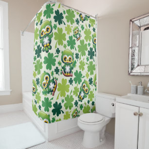 Baby Uil Schattig St Patrick Cartoon Douchegordijn