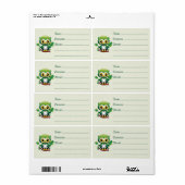 Baby Uil Schattig St Patrick Cartoon Etiket (Full Sheet)
