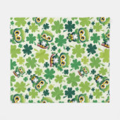 Baby Uil Schattig St Patrick Cartoon Fleece Deken (Voorkant (Horizontaal))
