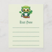 Baby Uil Schattig St Patrick Cartoon Flyer (Achterkant)